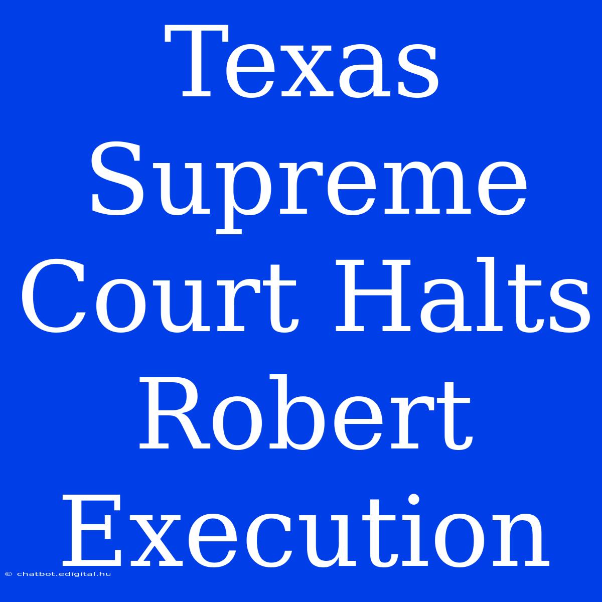 Texas Supreme Court Halts Robert Execution