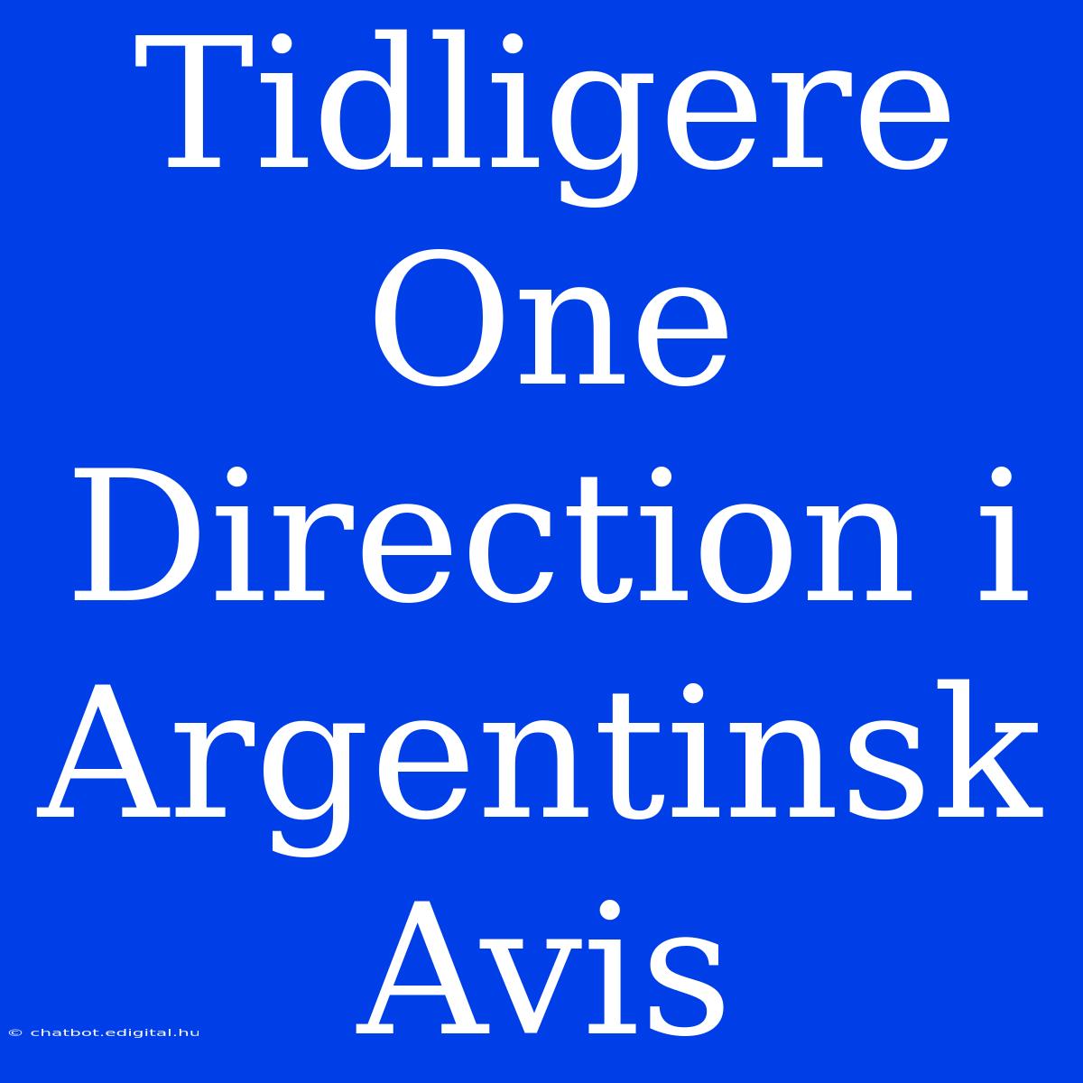 Tidligere One Direction I Argentinsk Avis