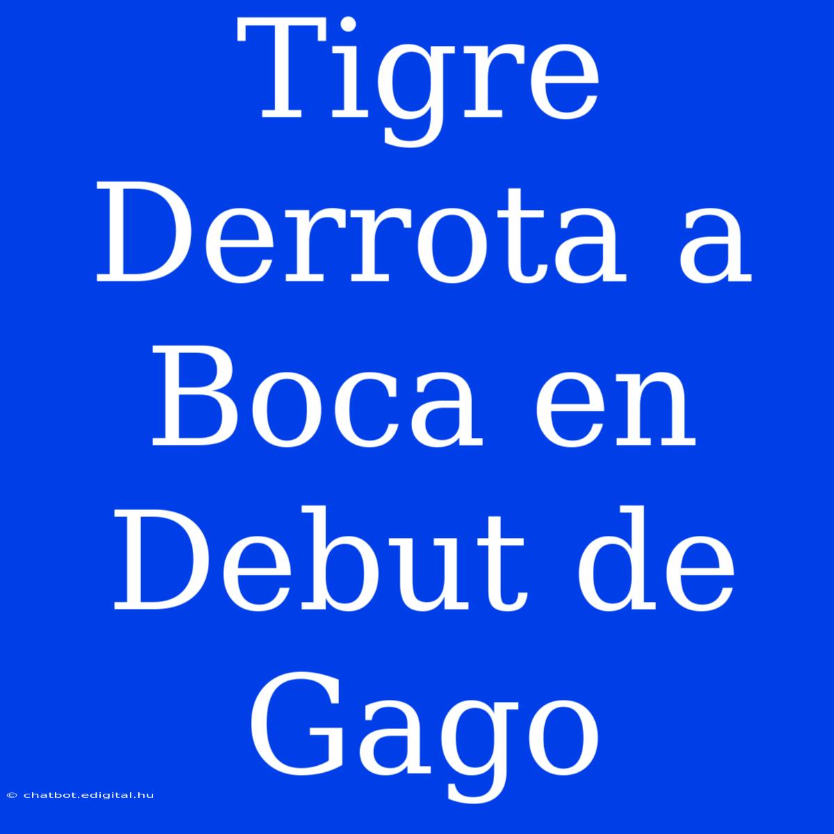 Tigre Derrota A Boca En Debut De Gago