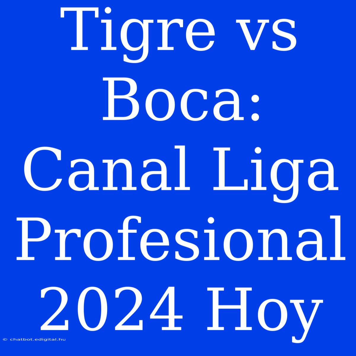 Tigre Vs Boca: Canal Liga Profesional 2024 Hoy