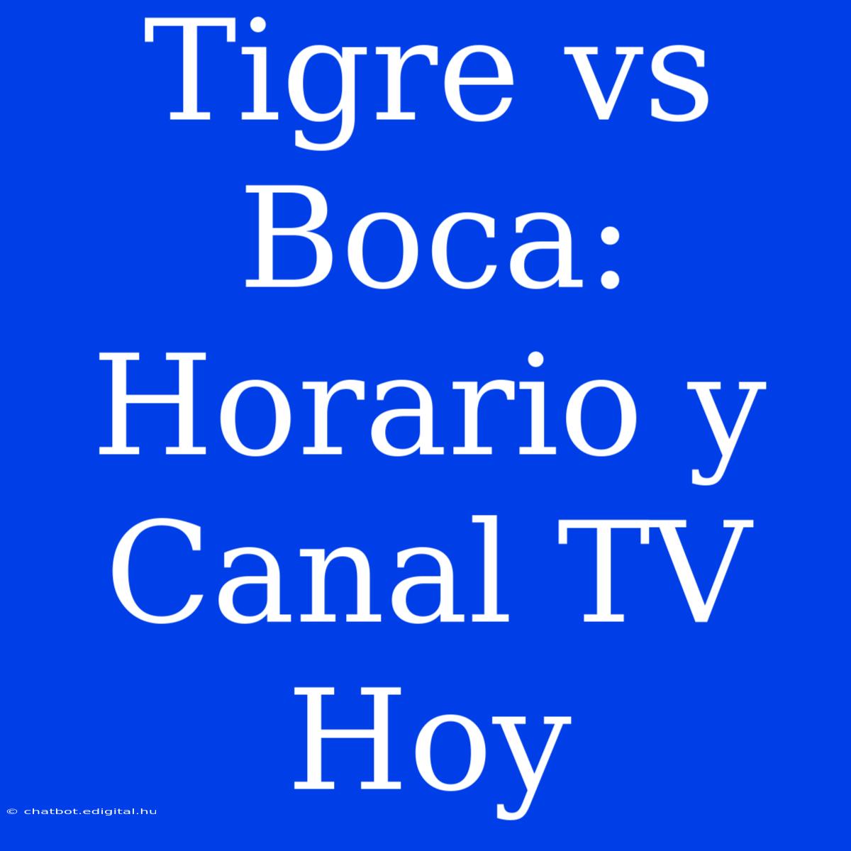 Tigre Vs Boca: Horario Y Canal TV Hoy