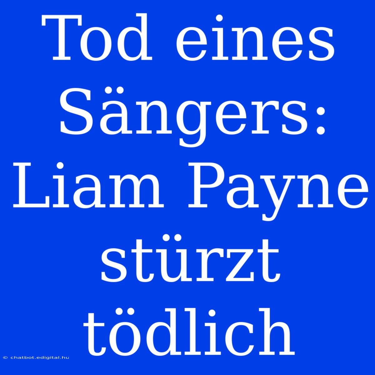 Tod Eines Sängers: Liam Payne Stürzt Tödlich