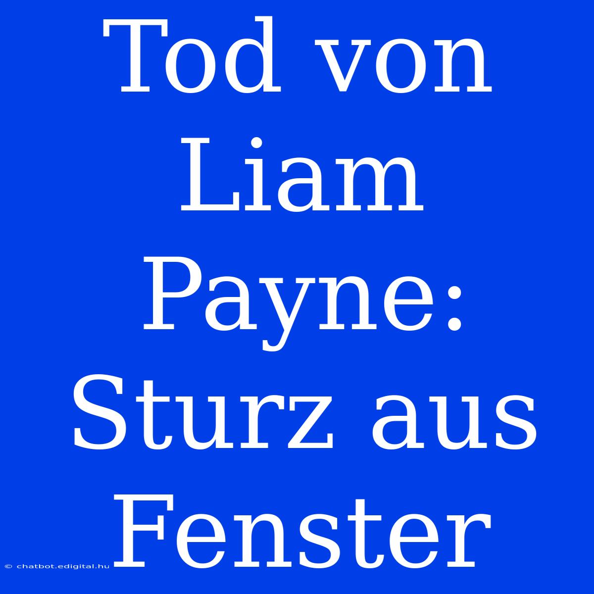 Tod Von Liam Payne: Sturz Aus Fenster