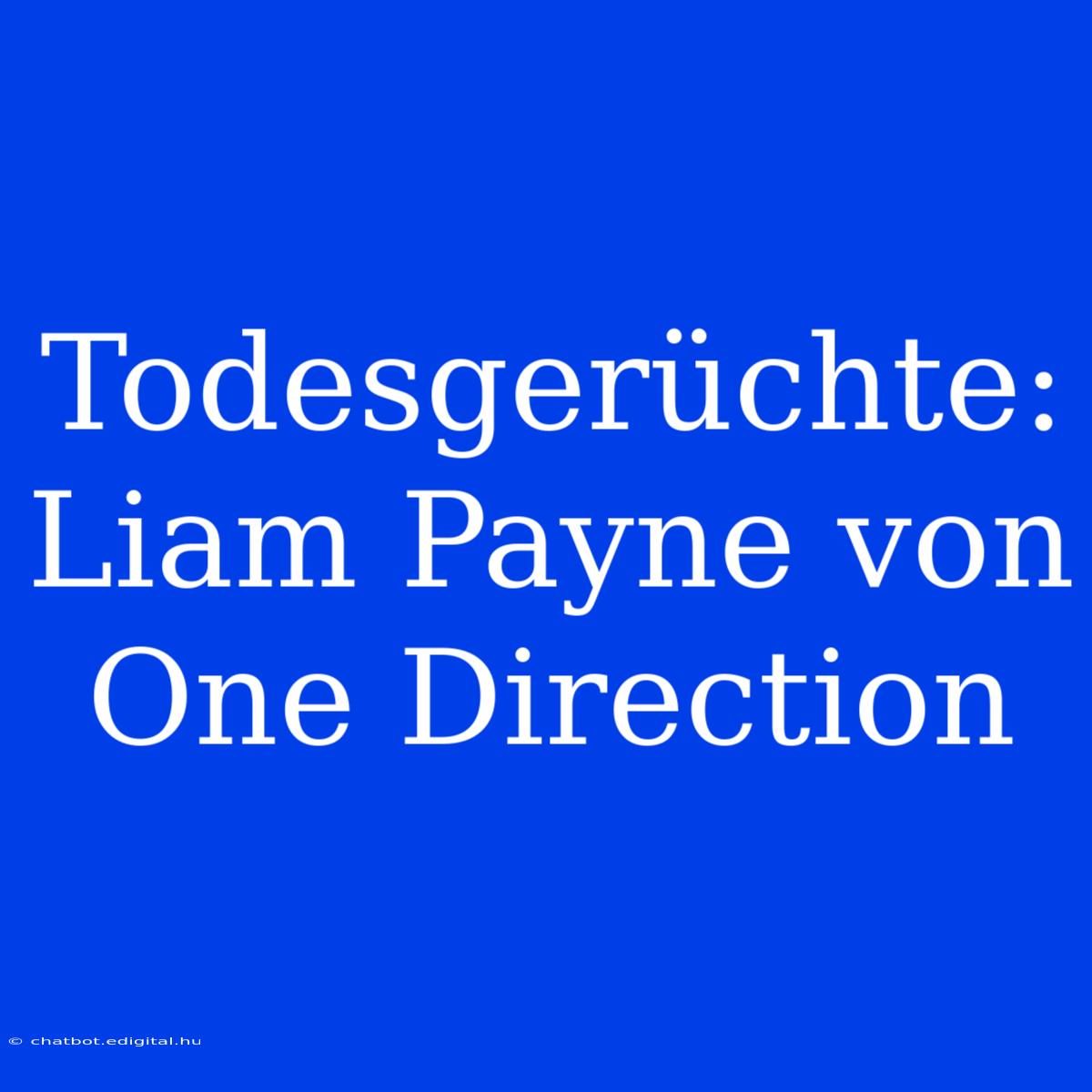 Todesgerüchte: Liam Payne Von One Direction