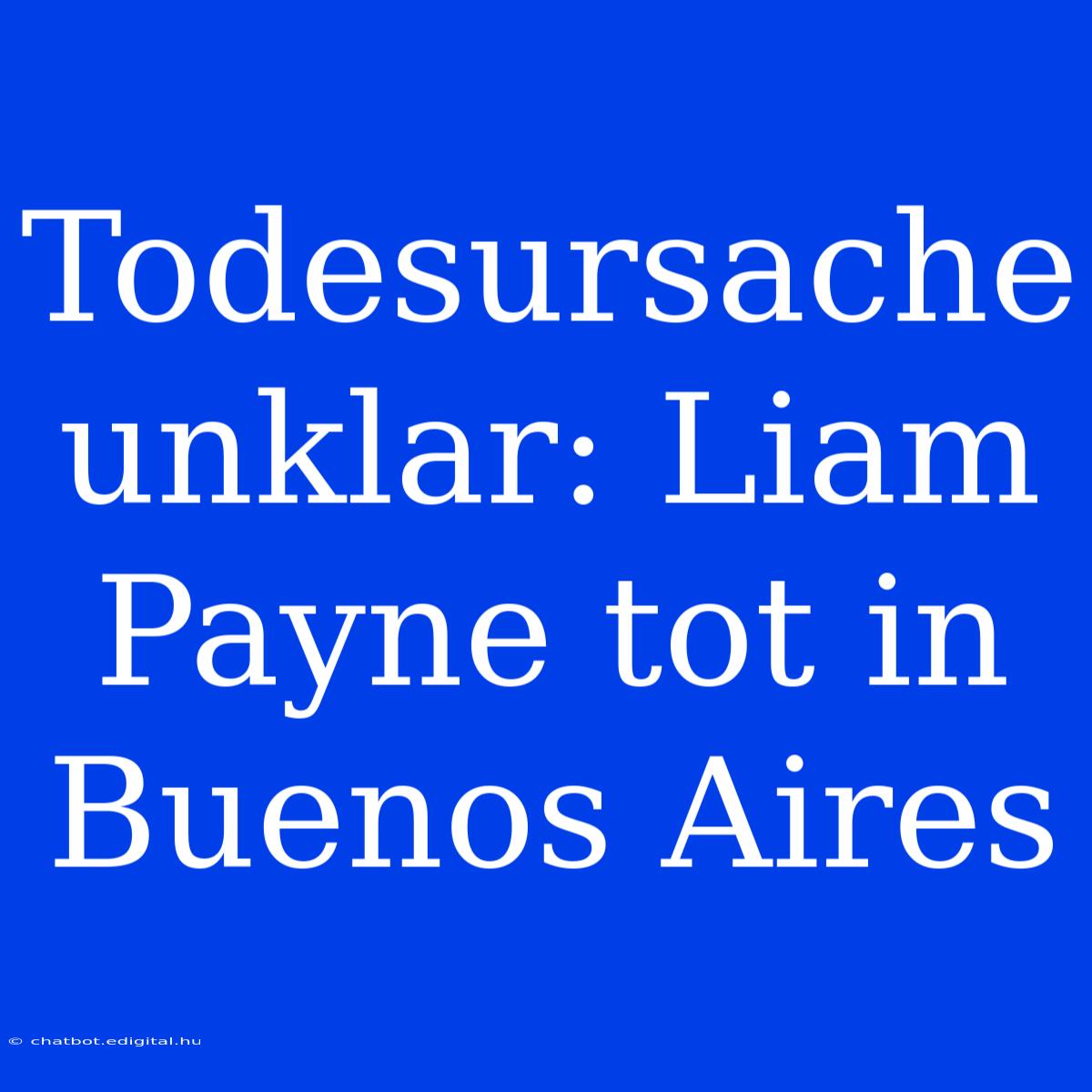 Todesursache Unklar: Liam Payne Tot In Buenos Aires