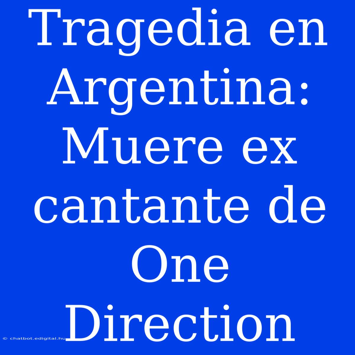 Tragedia En Argentina: Muere Ex Cantante De One Direction