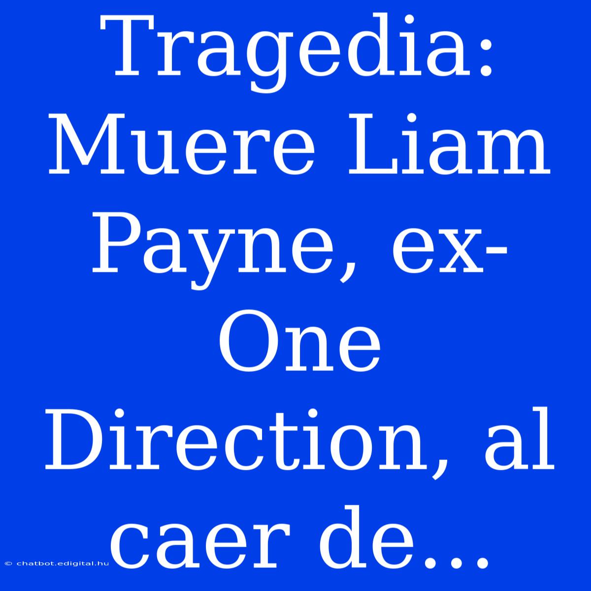 Tragedia: Muere Liam Payne, Ex-One Direction, Al Caer De...