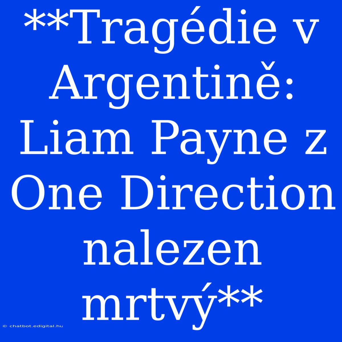 **Tragédie V Argentině: Liam Payne Z One Direction Nalezen Mrtvý**