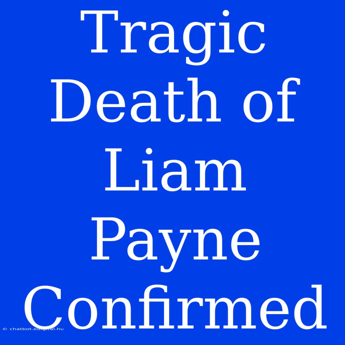 Tragic Death Of Liam Payne Confirmed