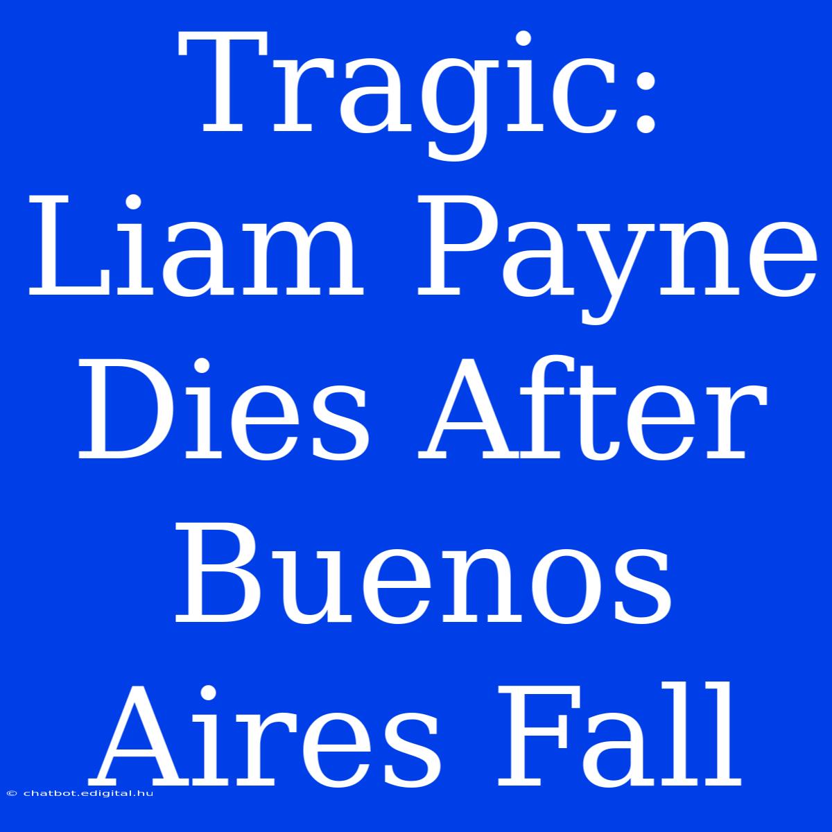 Tragic: Liam Payne Dies After Buenos Aires Fall