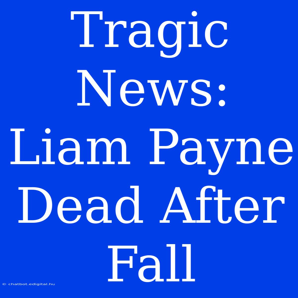 Tragic News: Liam Payne Dead After Fall