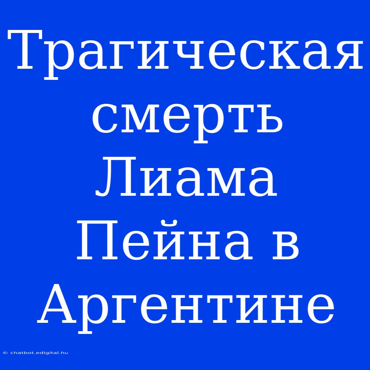 Трагическая Смерть Лиама Пейна В Аргентине