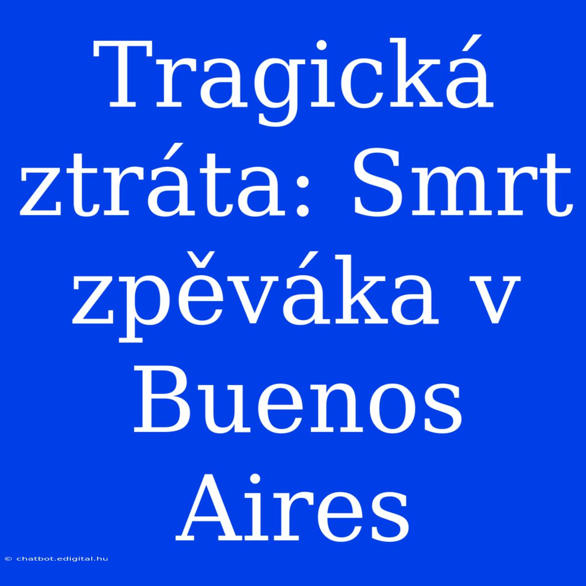 Tragická Ztráta: Smrt Zpěváka V Buenos Aires