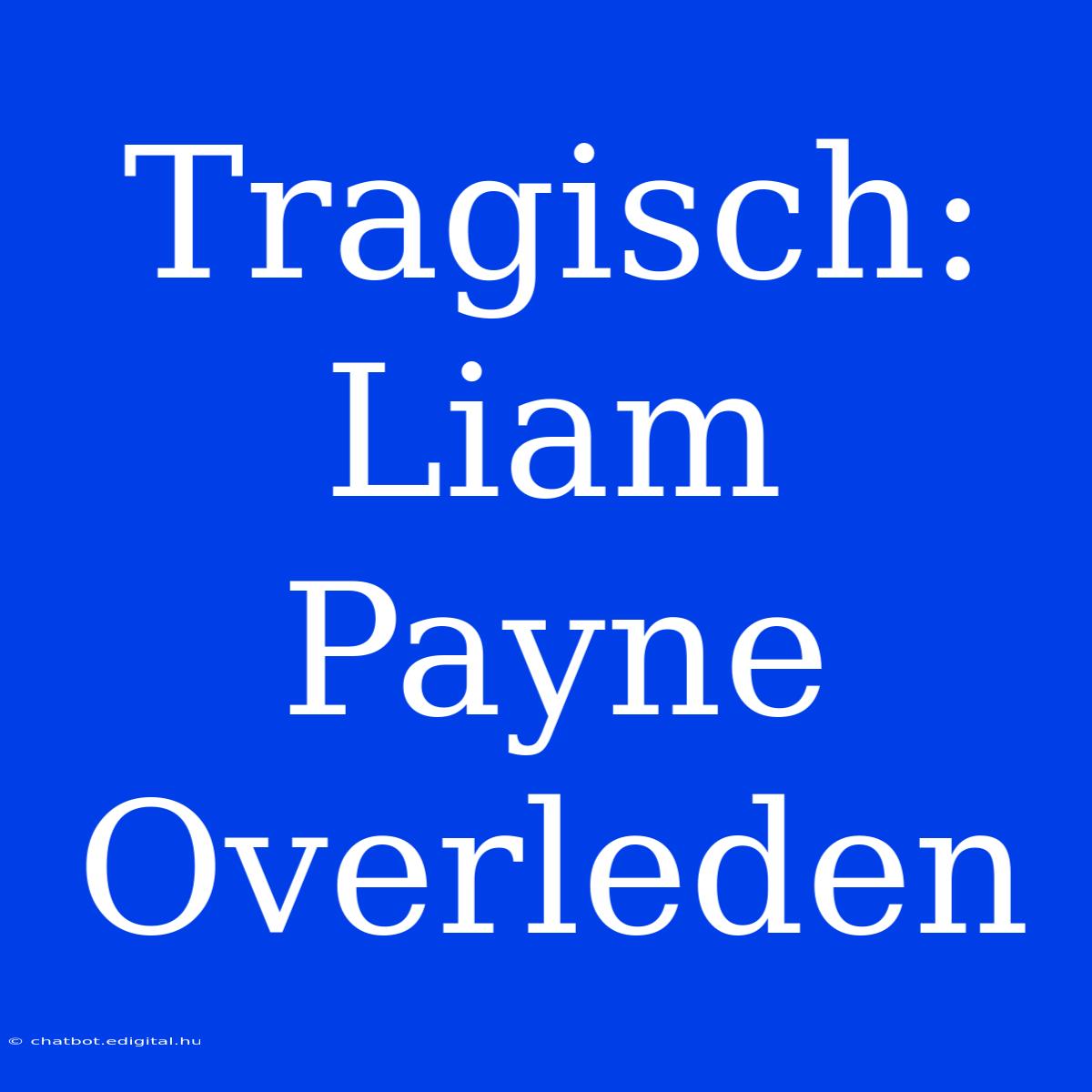 Tragisch: Liam Payne Overleden