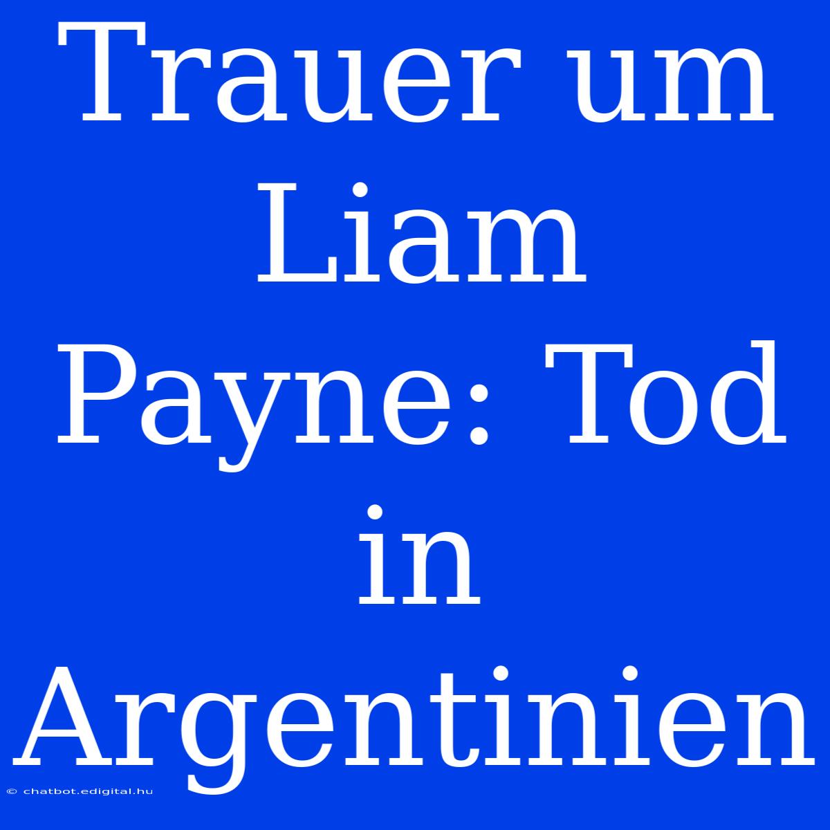 Trauer Um Liam Payne: Tod In Argentinien