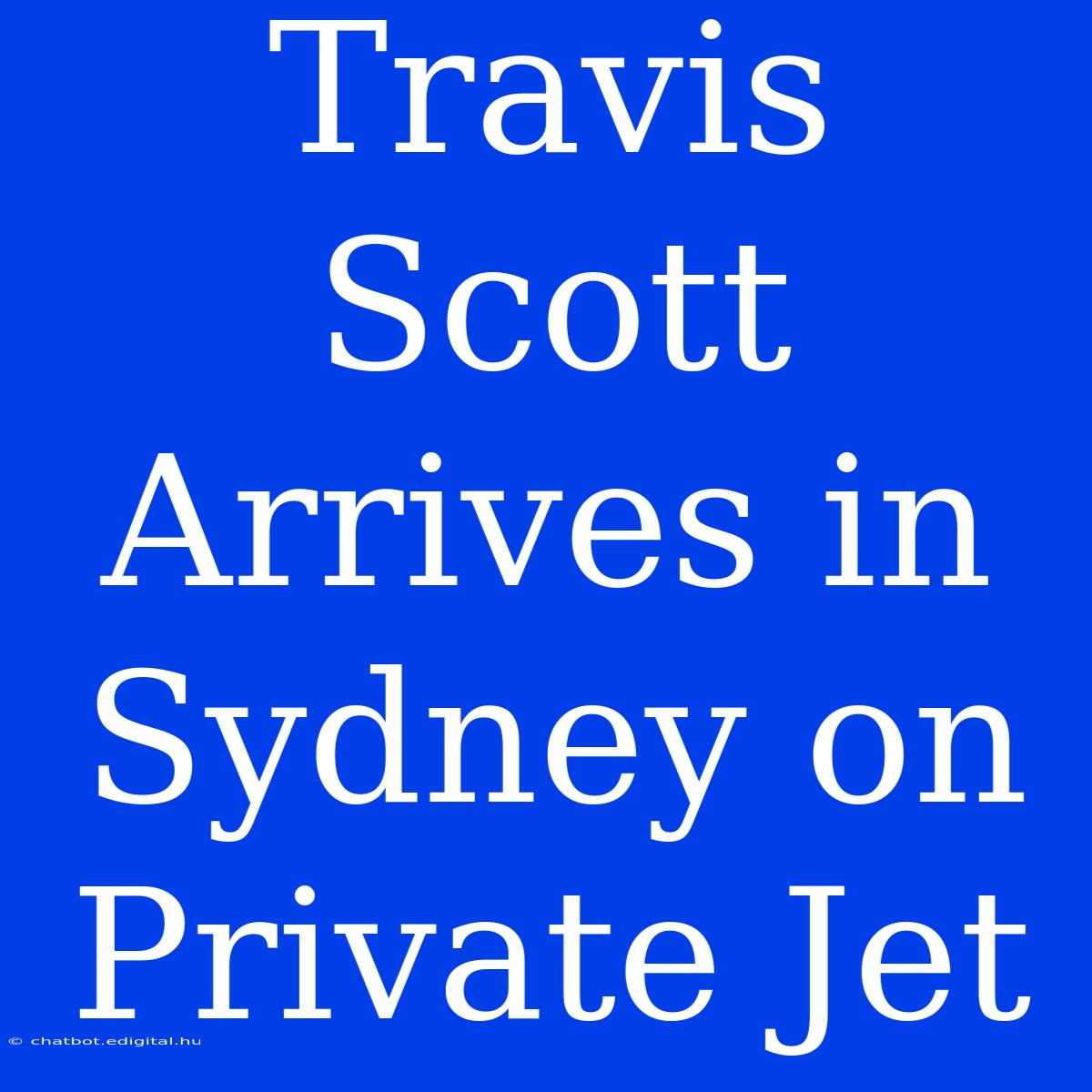 Travis Scott Arrives In Sydney On Private Jet