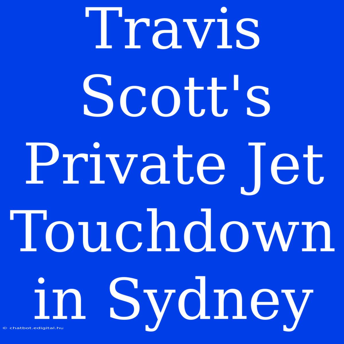 Travis Scott's Private Jet Touchdown In Sydney