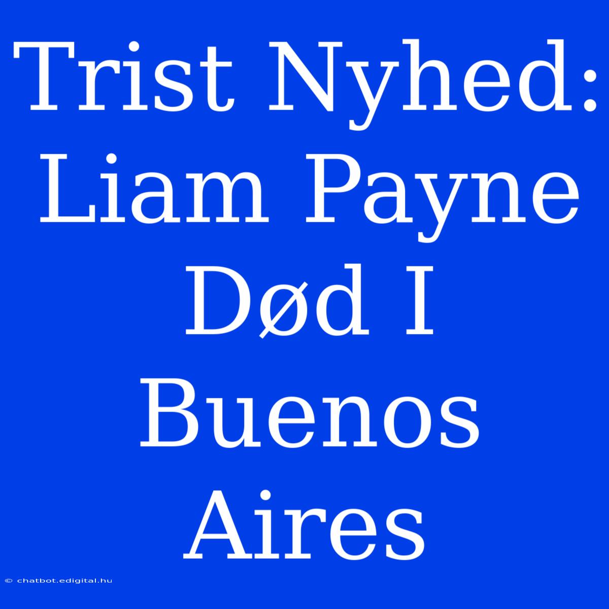 Trist Nyhed: Liam Payne Død I Buenos Aires