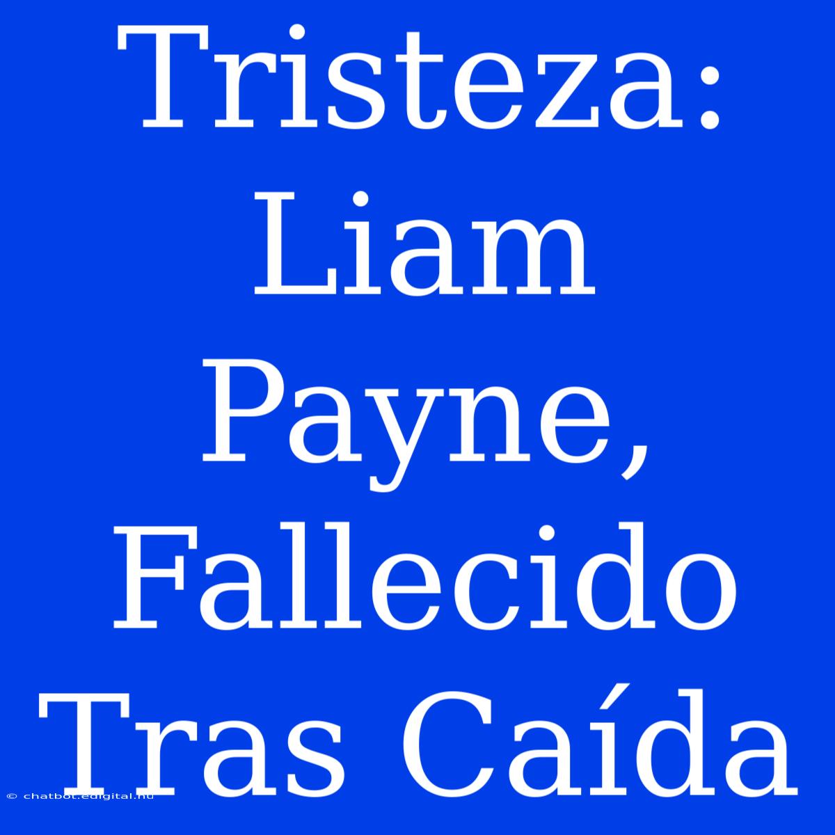 Tristeza: Liam Payne, Fallecido Tras Caída