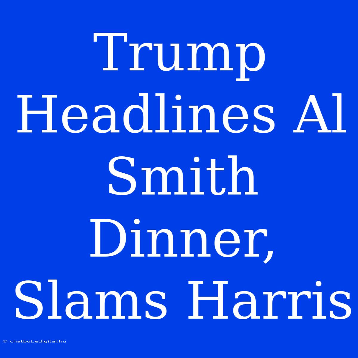 Trump Headlines Al Smith Dinner, Slams Harris 