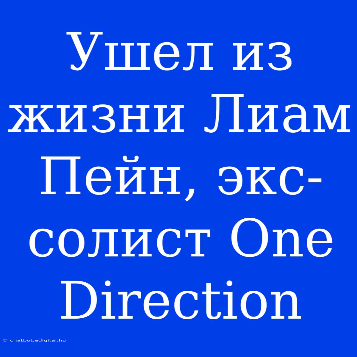 Ушел Из Жизни Лиам Пейн, Экс-солист One Direction