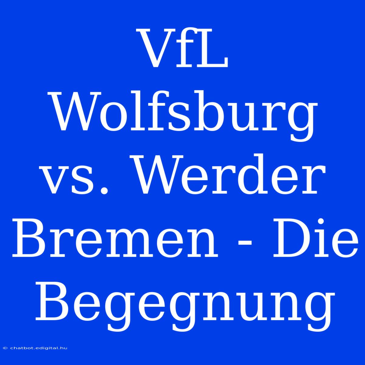 VfL Wolfsburg Vs. Werder Bremen - Die Begegnung