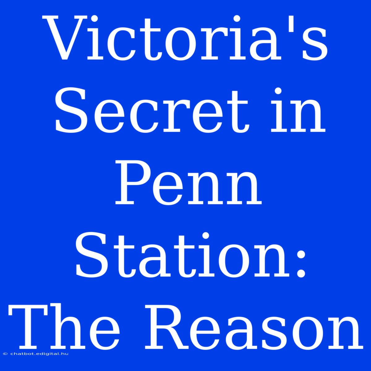 Victoria's Secret In Penn Station: The Reason