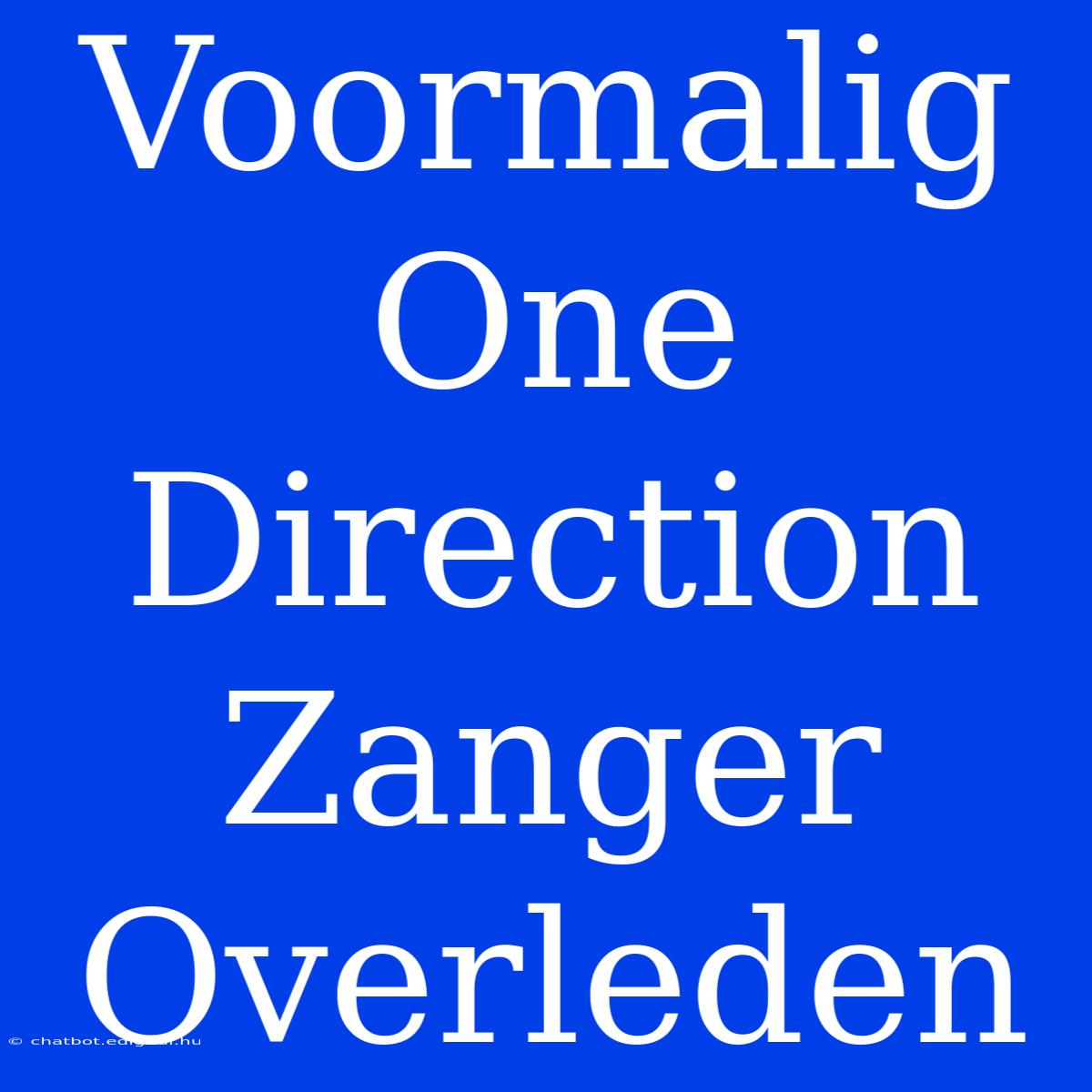 Voormalig One Direction Zanger Overleden