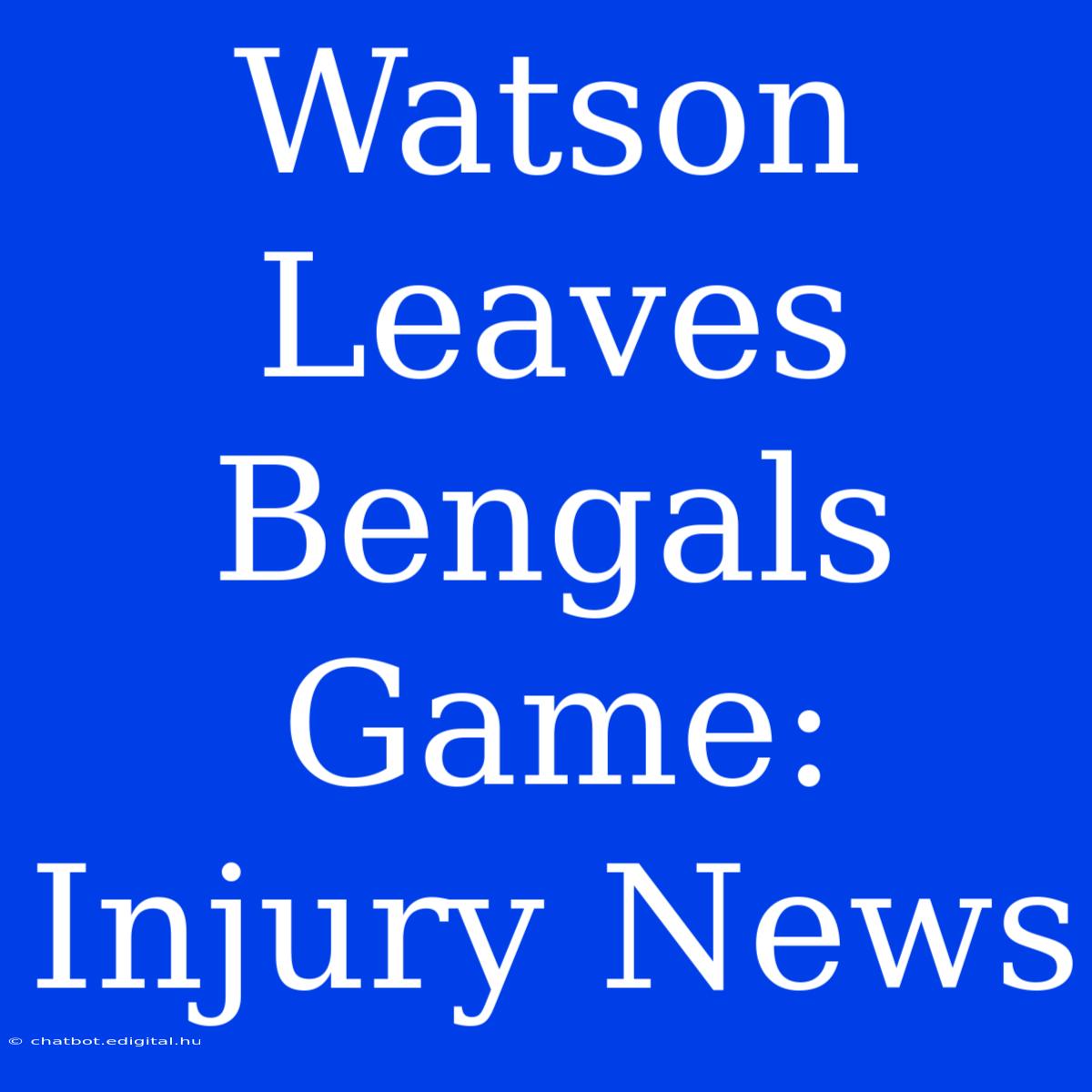 Watson Leaves Bengals Game: Injury News