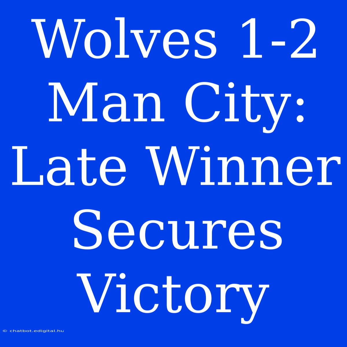 Wolves 1-2 Man City: Late Winner Secures Victory