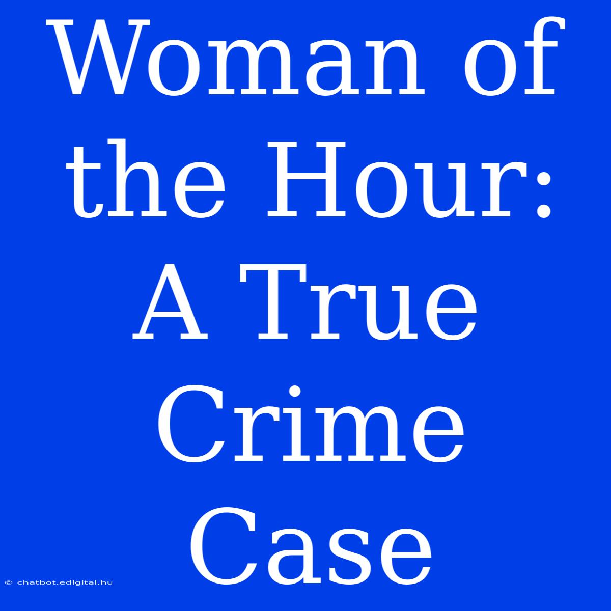 Woman Of The Hour: A True Crime Case