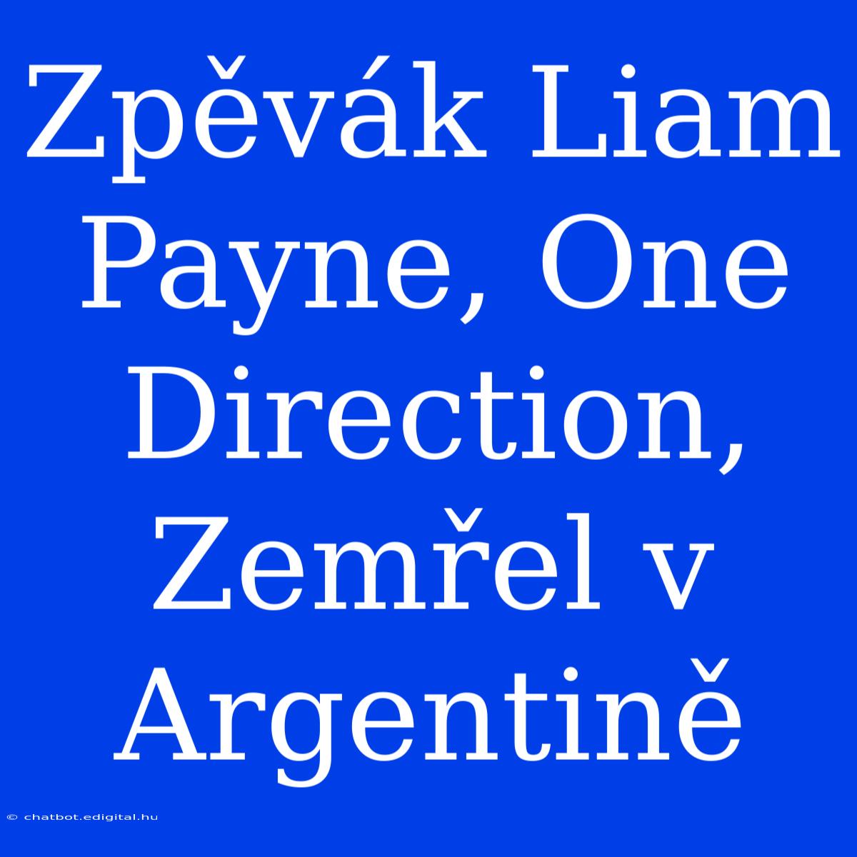 Zpěvák Liam Payne, One Direction, Zemřel V Argentině