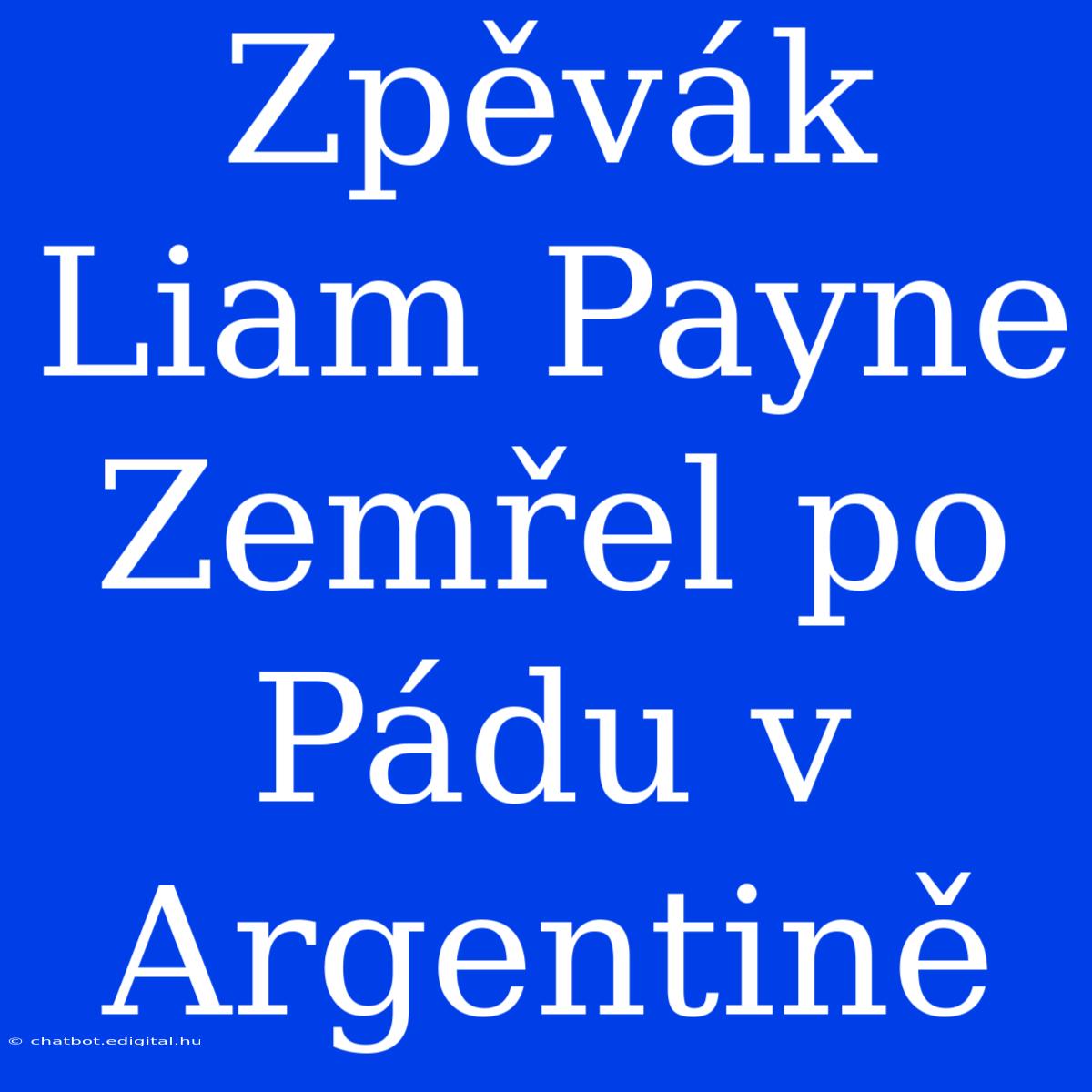 Zpěvák Liam Payne Zemřel Po Pádu V Argentině